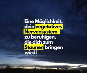 Mehr über den Artikel erfahren Eine Möglichkeit, dein vegetatives Nervensystem zu beruhigen, die dich zum Staunen bringen wird!