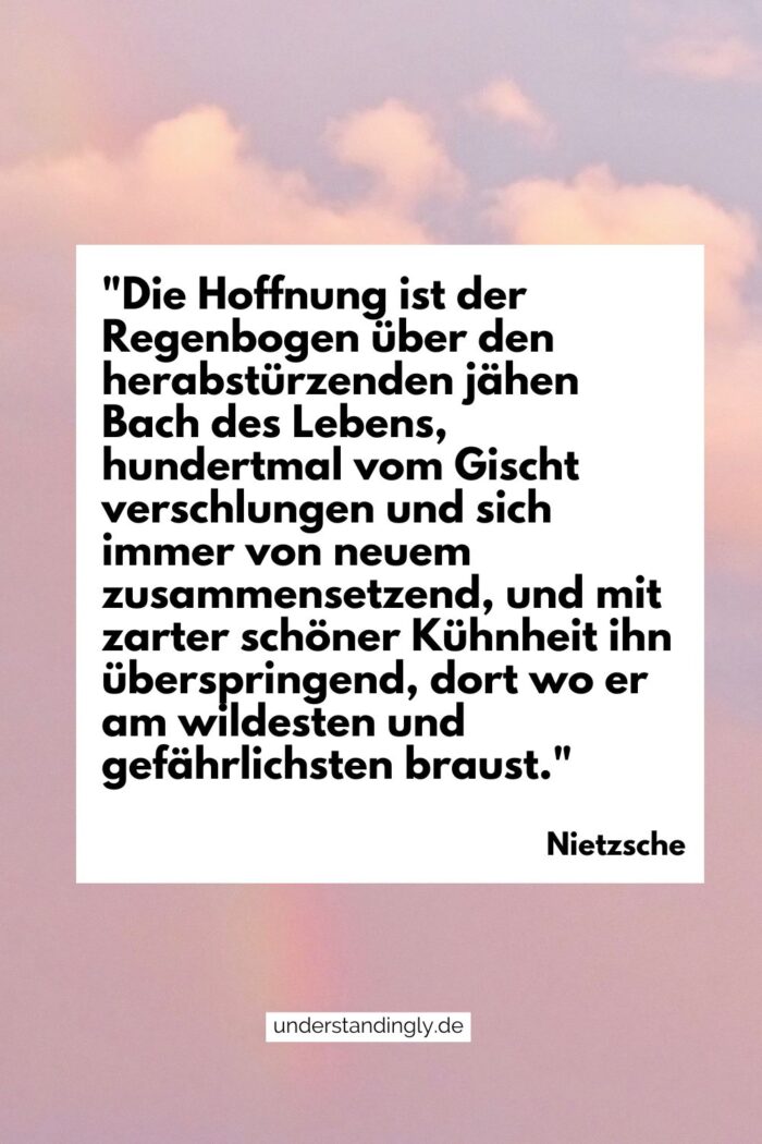 Zitat von Nietzsche (bereits im Fließtext zitiert) zum Thema Hoffnung.
